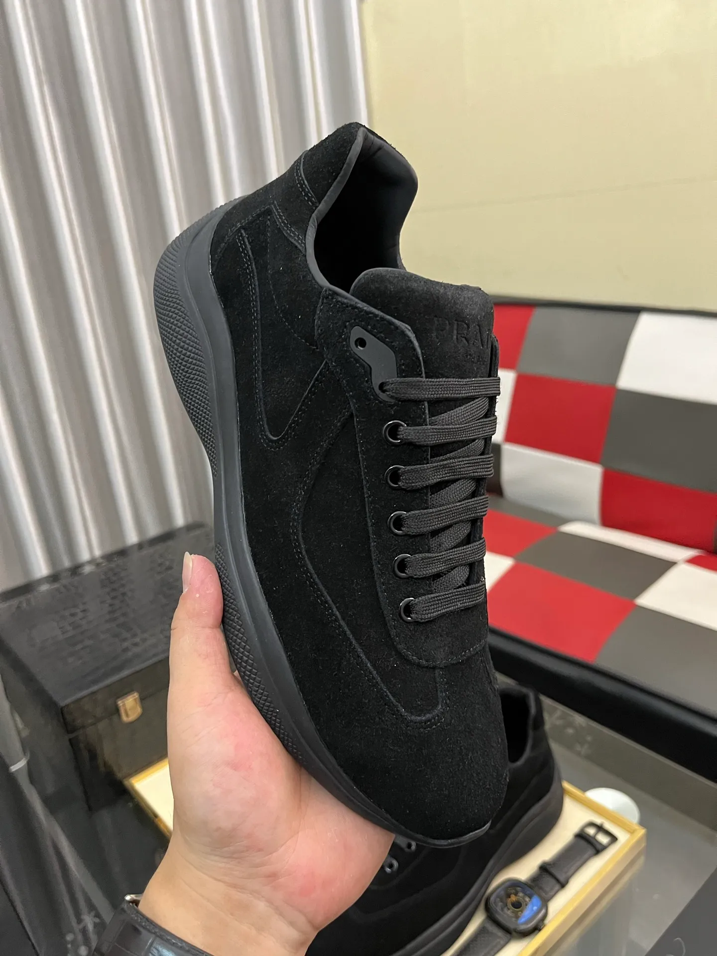 Men's shoes 💰400⌚️⌚️【PRADA】Prada casual shoes, originally developed 1:1, made of high-mercerized cowhide with imported cowhide, silk sheepskin lining, rubber outsole, comfortable and soft on the foot, size: 38-444️⃣Colors available